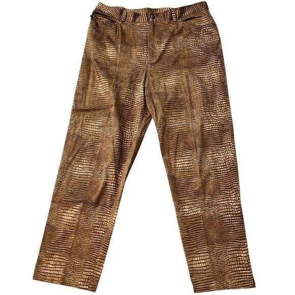 Lauren Ralph Lauren Womens Size 14 Brown Animal Print Chino Pants - Picture 1 of 3